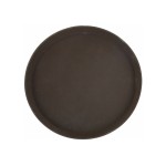 Winco TRH-16 Easy-Hold Round Rubber-Lined Plastic Tray, Brown, 16(w) x 16(d) x 0.88(h) inch, NSF Listed