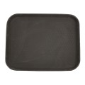 Winco TRH-1418 Easy-Hold Rectangular Rubber-Lined Plastic Tray, Brown, 18(w) x 14(d) x 0.88(h) inch, NSF Listed