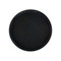 Winco TRH-14K Easy-Hold Round Rubber-Lined Plastic Tray, Black, 13.87(w) x 13.87(d) x 0.88(h) inch, NSF Listed
