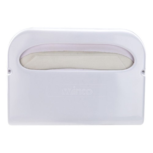 Winco TSC-10 Half-Fold Toilet Seat Cover Dispenser, White Plastic