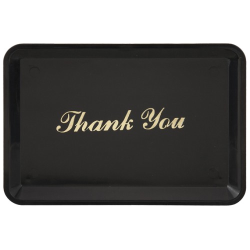 Winco TT-46 Imprinted with Gold Thank You Plastic Tip Trays, 12 each