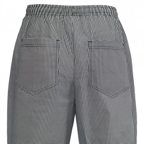Winco UNF-4KM Newbury Chef Pants, Houndstooth, Poly Blend, Black/White Stripe Color, Medium