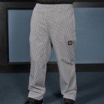 Winco UNF-4KM Newbury Chef Pants, Houndstooth, Poly Blend, Black/White Stripe Color, Medium