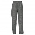 Winco UNF-4KM Newbury Chef Pants, Houndstooth, Poly Blend, Black/White Stripe Color, Medium