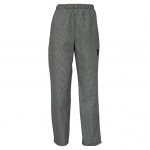 Winco UNF-4KM Newbury Chef Pants, Houndstooth, Poly Blend, Black/White Stripe Color, Medium