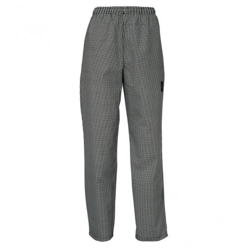 Winco UNF-4KM Newbury Chef Pants, Houndstooth, Poly Blend, Black/White Stripe Color, Medium