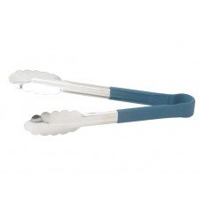 Winco UTPH-9B Heavy-Duty Utility Tong, Blue Polypropylene Handle, 9 inch, Stainless Steel, 9(w) x 1.44(d) x 1.25(h) inch