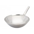 Winco WOK-16N 16 inch Stainless Steel Riveted Joint Round Wok