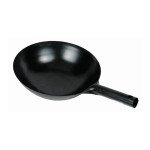 Winco WOK-36 16 inch Black Carbon Steel Round Wok, 1.2mm Thickness