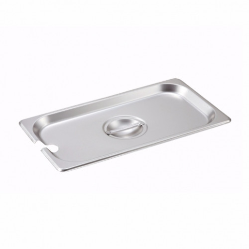 Winco SPCT Stainless Steel Slotted Cover, Fits on Third-Size Steam Table Pan, NSF Listed