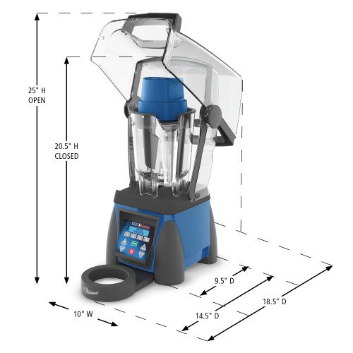 Waring MXE2000 Ellipse Blending System, Programable, 32oz Cylindrical Copolyester Container, 3.5hp, 120v/60/1, 12.5Amps, 1500w, NSF Listed