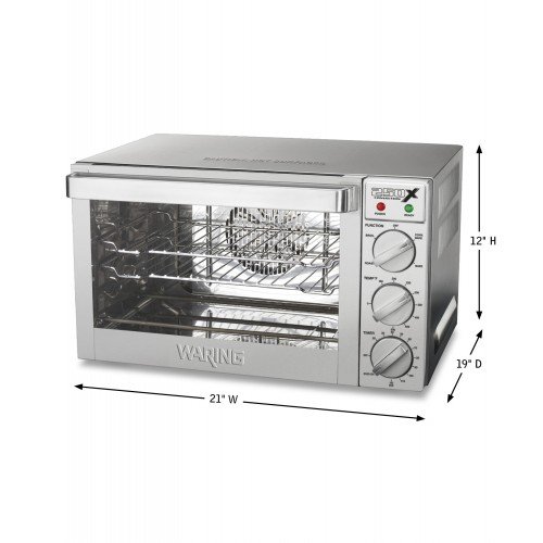 Waring WCO250X Commercial Convection Oven, Quarter-Size, (2)Rack(s), 1700w, 14amps, 120v/60/1-ph, NSF Listed