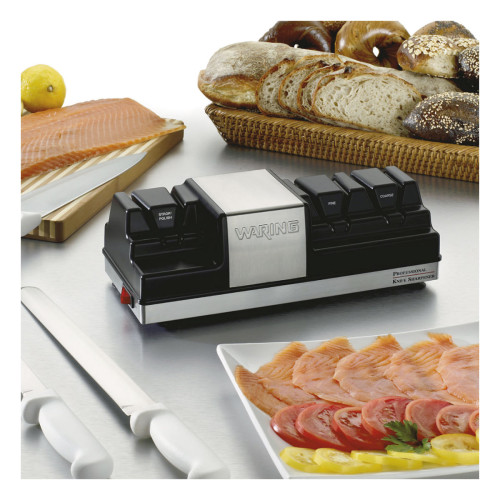 Waring WKS800 Commercial Electric Knife Sharpener, 3-Station, 120v/60/1, 32w, NSF Listed