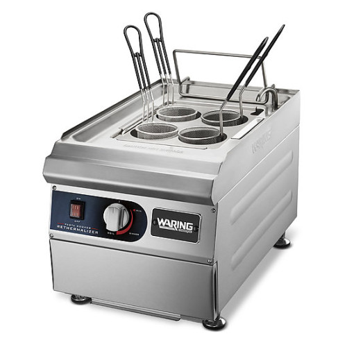 Waring WPC100 13.1qt Pasta Cookers | Re-Thermalizer,  (2) Rectangular + (4) Round Baskets, 14.1 x 21.78  x 18 inch, 208-240v, 2700w, NSF Listed