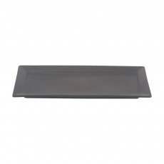 Cameo 910-710143 Onyx Rectangular Rim Platter, 14 inch, Black Ceramic, Black - 12 each