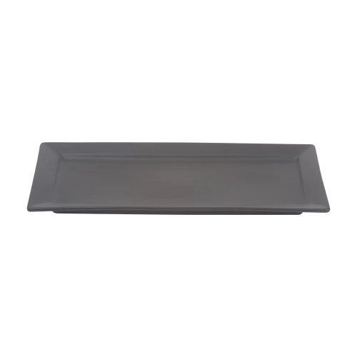 Cameo 910-710143 Onyx Platter, Rectangular, Rim, Ceramic, Black, Vitrified Glaze, 14(w) x 7(d) x 1-1/8(h) inch, 12 each