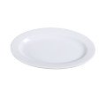Yanco AC-13 Abco Plate, Oval, Porcelain, Rolled Edge, Wide Rim, Super White, 12(w) x 8(d) x 1-1/4(h) inch, 12 each