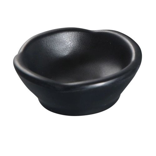 Yanco BP-0003 Black Pearl Sauce Dish, 2.5oz, Melamine, Matting Surface, Round, 72 each