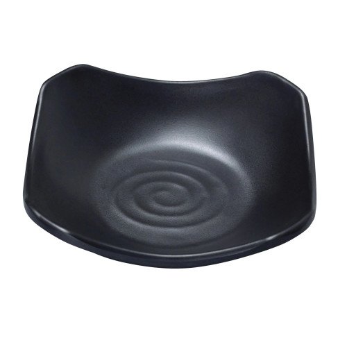 Yanco BP-0104 Black Pearl Sauce Dish, 5oz, Square, Melamine, Matting Surface, 72 each