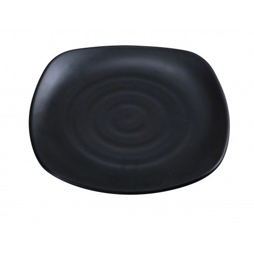 Yanco BP-1109 Black Pearl Plates, Square, Melamine, Matting Surface, 9(w) x 9(d) x 1(h) inch, 24 each