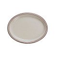 Yanco BR-12 Brown Speckled Platter, Ceramic, Oval, American White, Brown Band, 9-1/2(w) x 7-1/2(d) x 1(h) inch, 24 each