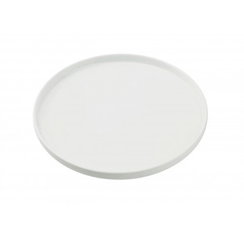Yanco CA-212 Cambria Plates, Round, Upright Rim, Bright White, Porcelain, 12(w) x 12(d) x 1(h) inch - 12 each