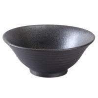 Yanco DB-3108 Diamond Black Ramen Bowl, 45oz, Porcelain, 8-1/2(w) x 8-1/2(d) x 3-1/2(h), 12 each
