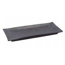 Yanco DB-411 Diamond Black Plate, Porcelain, Rectangular, 10-1/2(w) x 4-3/8(d) x 1(h) inch, 24 each