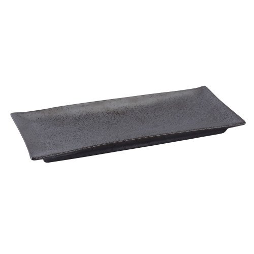 Yanco DB-411 Diamond Black Plate, Porcelain, Rectangular, 10-1/2(w) x 4-3/8(d) x 1(h) inch, 24 each