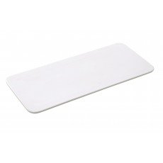 Yanco FU-1418 Fuji Display Plate, Rectangular, Porcelain, Flat, Bone White, Glazed, 18(w) x 8-1/2(d) x 1-1/4(h) inch, 6 each