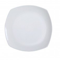 Yanco FU-312 Fuji Plate, Square, Porcelain, Flat, Bone White, Glazed, 12(w) x 12(d) x 1-1/4(h) inch, 12 each