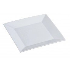 Yanco ML-212 Main Land Plate, Square, Super White, Porcelain, Glazed, 12(w) x 12(d) x 1-1/4(h) inch, 12 each