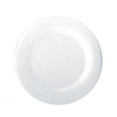 Yanco MS-010WT Milestone Round Plate, Wide Rim, White, Melamine, 24 each