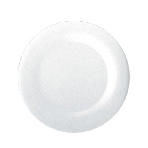 Yanco MS-010WT Milestone Round Plate, Wide Rim, White, Melamine, 24 each