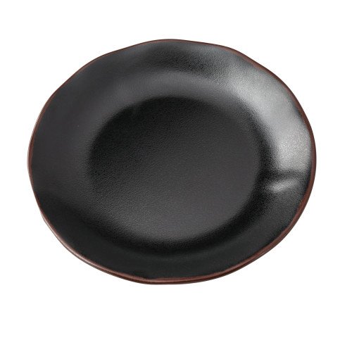 Yanco NA-110BK Natural Art Dinner Plates, Round, Melamine, Black, 10(w) x 10(d) x 1(h) inch, 24 each