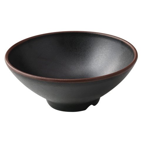 Yanco NA-609BK Natural Art Ramen Bowls, Melamine, Black, 55oz, 9(w) x 9(d) x 3-1/2(h) inch, 24 each
