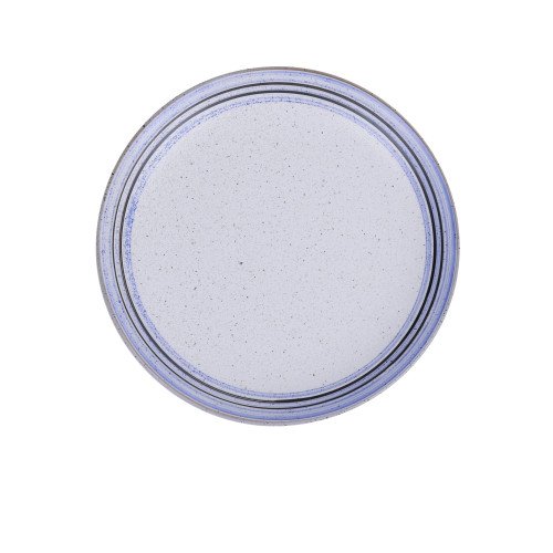 Yanco OC-112 Ocean Plate, Porcelain, Round, White with Blue, Glazed, 12(w) x 12(d) x 1-1/4(h) inch, 12 each