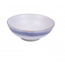 Yanco OC-608 Ocean Menudo Bowl, 28oz, Porcelain, Round, White/Blue, Glazed, 8(w) x 8(d) x 3(h) inch – 12 each