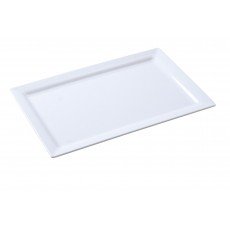 Yanco OK-7014 Osaka Display Plate, White, Melamine, Rectangular, 12 each