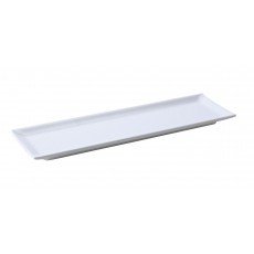 Yanco OK-7015 Osaka Sushi Plate, White, Melamine, Rectangular, 12 each