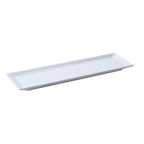 Yanco OK-7015 Osaka Sushi Plate, White, Melamine, Rectangular, 12 each