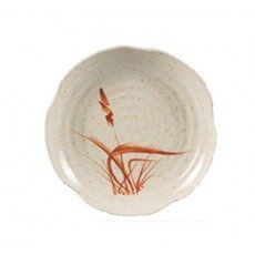 Yanco OR-1810 Orchis Plate, Round, Melamine, Yellow, Lotus Shape, 24 each
