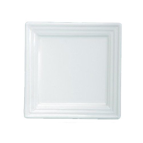 Yanco PL-112 Pride Land Plate, Square, Porcelain, Bone White, Glazed, 12(w) x 12(d) x 1-1/4(h) inch, 12 each