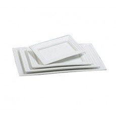 Yanco PL-212 Pride Land Plate, Rectangular, Porcelain, Bone White, Glazed, 12(w) x 7-1/4(d) x 1-1/4(h) inch, 12 each