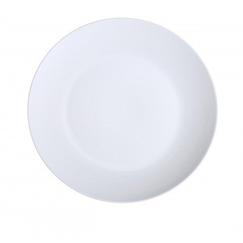 Yanco PS-12-C Piscataway Round Coupe Plates, 12 inch, Bone White Porcelain - 12 each