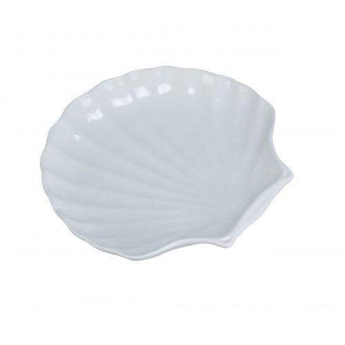 Yanco SD-4 Shell Dish, Shell Shape, Porcelain, Bight White, 4(w) x 3.5(d) x 1(h) inch, 36 each
