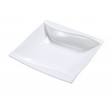 Yanco SW-308 Sea Wave Soup Plate, 15oz, Porcelain, Square, Bone White, Glazed, 8(w) x 8(d) x 1-3/4(h) inch, 24 each