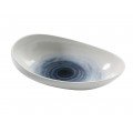 Yanco UN-411 Universe Plate, Boat Shape, 45oz, Porcelain, White/Blue, Glazed, 11.5(w) x 7.5(d) x 3(h) inch – 12 each