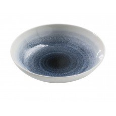 Yanco UN-608 Universe Salad/Soup Bowl, 30oz, Porcelain, White/Blue, Glazed, 8.25(w) x 8.25(d) x 2(h) Inch - 12 each