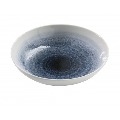 Yanco UN-608 Universe Salad/Soup Bowl, 30oz, Porcelain, White/Blue, Glazed, 8.25(w) x 8.25(d) x 2(h) Inch - 12 each